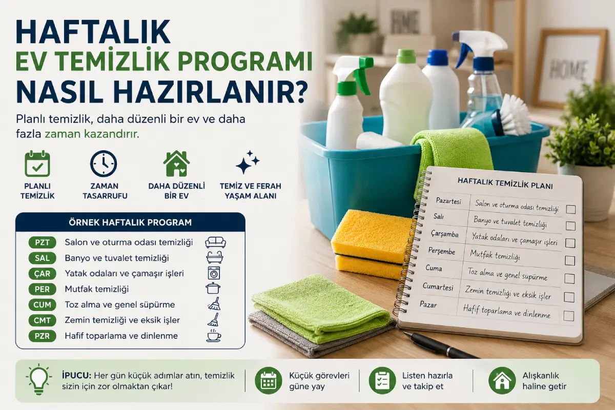 Haftalık Ev Temizlik Programı Nasıl Hazırlanır?